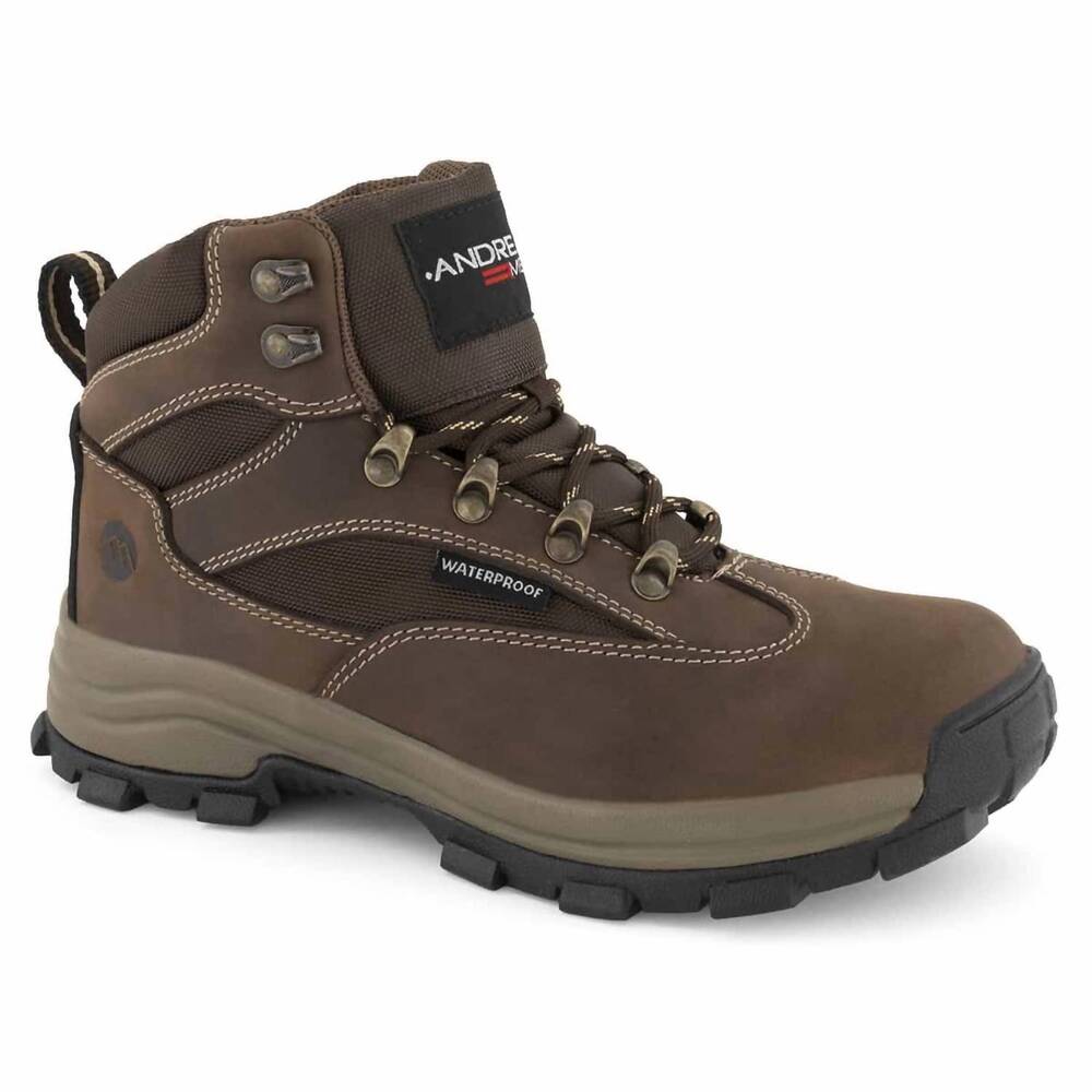 NEW ANDREA men's hiking leather boots in dark brown